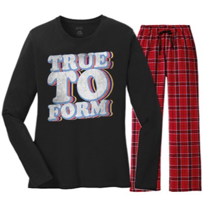 True To Form Retro Beto Women's Long Sleeve Flannel Pajama Set 