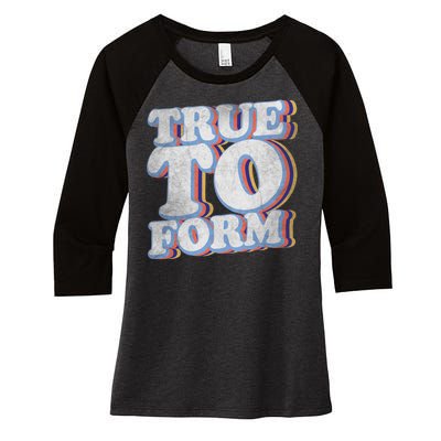 True To Form Retro Beto Women's Tri-Blend 3/4-Sleeve Raglan Shirt