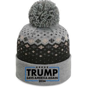 Trumo Save America Again 2024 Election Logo The Baniff Cuffed Pom Beanie