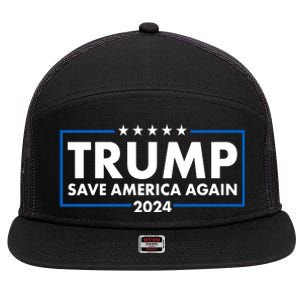 Trumo Save America Again 2024 Election Logo 7 Panel Mesh Trucker Snapback Hat