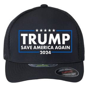 Trumo Save America Again 2024 Election Logo Flexfit Unipanel Trucker Cap