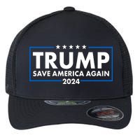 Trumo Save America Again 2024 Election Logo Flexfit Unipanel Trucker Cap