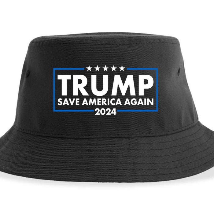 Trumo Save America Again 2024 Election Logo Sustainable Bucket Hat