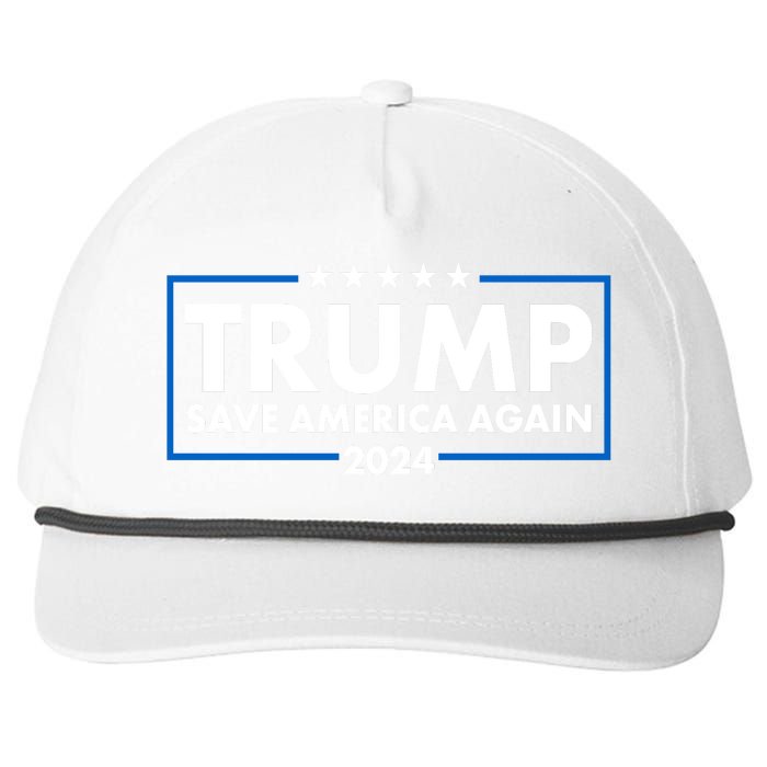 Trumo Save America Again 2024 Election Logo Snapback Five-Panel Rope Hat