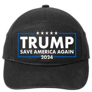 Trumo Save America Again 2024 Election Logo 7-Panel Snapback Hat