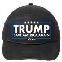 Trumo Save America Again 2024 Election Logo 7-Panel Snapback Hat