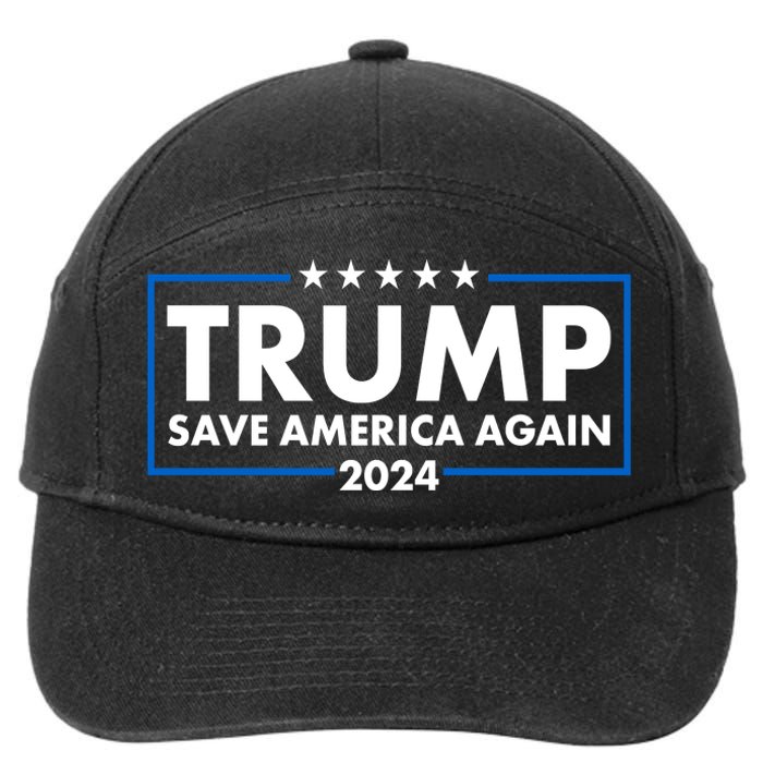 Trumo Save America Again 2024 Election Logo 7-Panel Snapback Hat