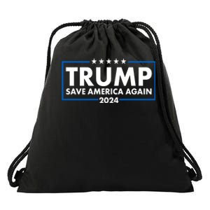 Trumo Save America Again 2024 Election Logo Drawstring Bag