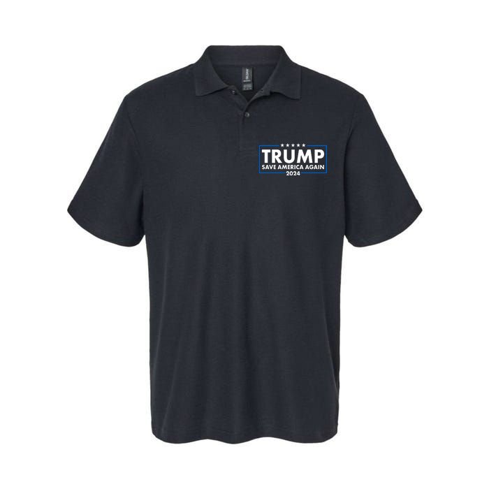 Trumo Save America Again 2024 Election Logo Softstyle Adult Sport Polo