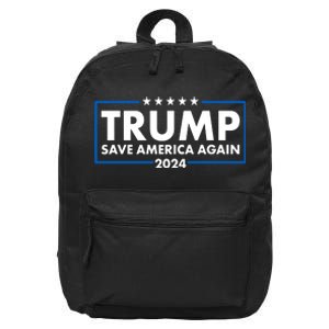 Trumo Save America Again 2024 Election Logo 16 in Basic Backpack