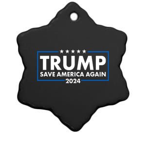 Trumo Save America Again 2024 Election Logo Ceramic Star Ornament