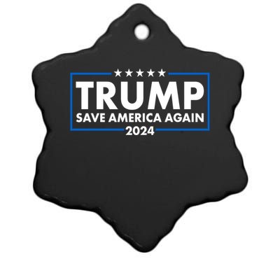 Trumo Save America Again 2024 Election Logo Ceramic Star Ornament