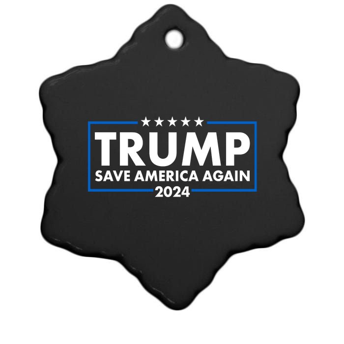 Trumo Save America Again 2024 Election Logo Ceramic Star Ornament