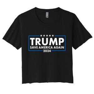 Trumo Save America Again 2024 Election Logo Women's Crop Top Tee