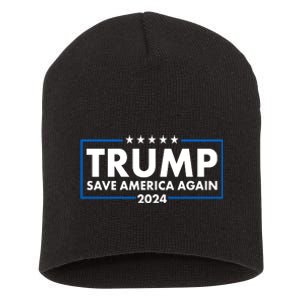 Trumo Save America Again 2024 Election Logo Short Acrylic Beanie