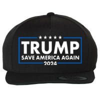 Trumo Save America Again 2024 Election Logo Wool Snapback Cap