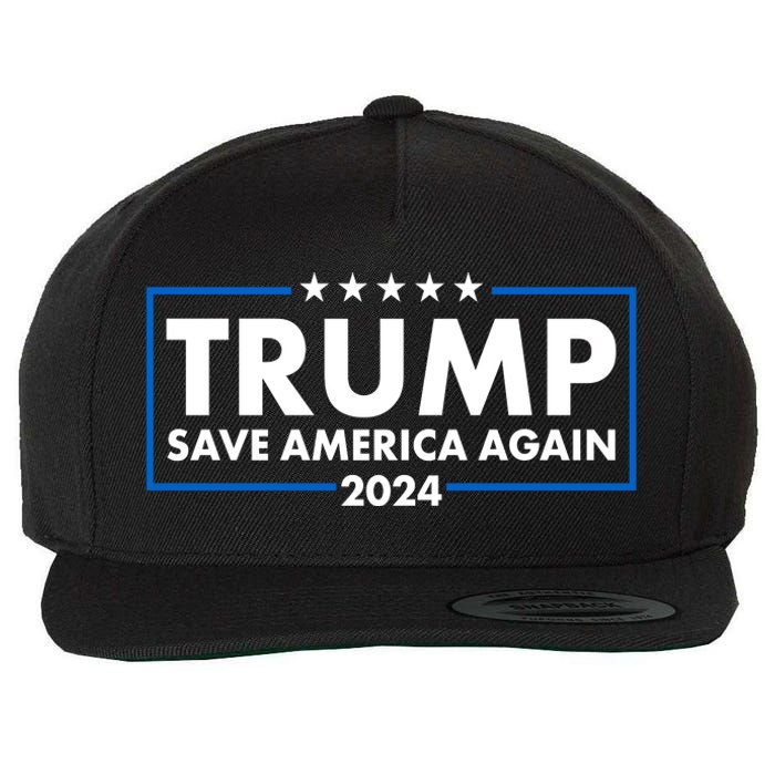 Trumo Save America Again 2024 Election Logo Wool Snapback Cap