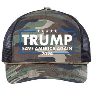 Trumo Save America Again 2024 Election Logo Retro Rope Trucker Hat Cap