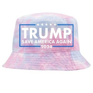 Trumo Save America Again 2024 Election Logo Tie-Dyed Bucket Hat