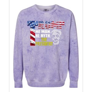 Trump - The Man The Myth The President Colorblast Crewneck Sweatshirt