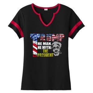 Trump - The Man The Myth The President Ladies Halftime Notch Neck Tee