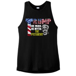 Trump - The Man The Myth The President Ladies PosiCharge Tri-Blend Wicking Tank