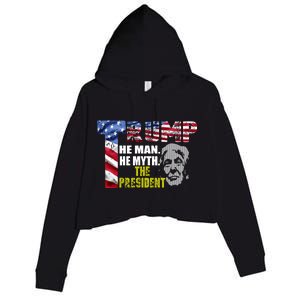 Trump - The Man The Myth The President Crop Fleece Hoodie