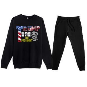 Trump - The Man The Myth The President Premium Crewneck Sweatsuit Set