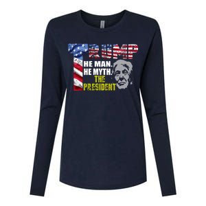 Trump - The Man The Myth The President Womens Cotton Relaxed Long Sleeve T-Shirt