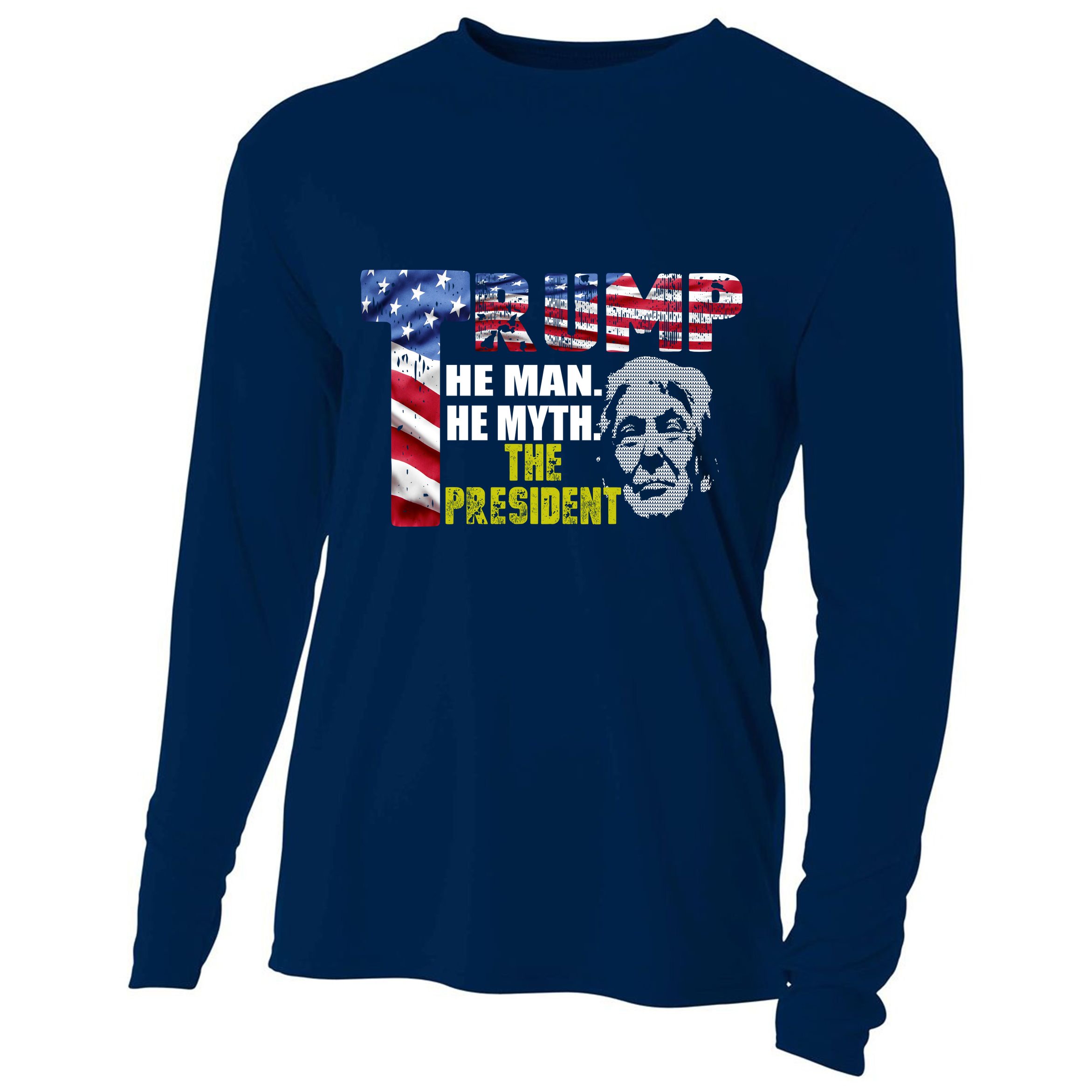 Trump - The Man The Myth The President Cooling Performance Long Sleeve Crew