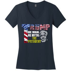 Trump - The Man The Myth The President Women's V-Neck T-Shirt