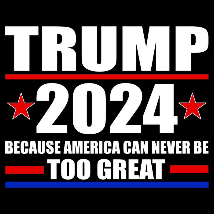 Trump 2024 Because America Can Never Be Too Great Button