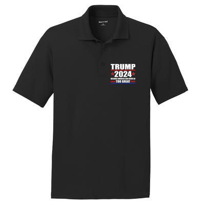 Trump 2024 Because America Can Never Be Too Great PosiCharge RacerMesh Polo