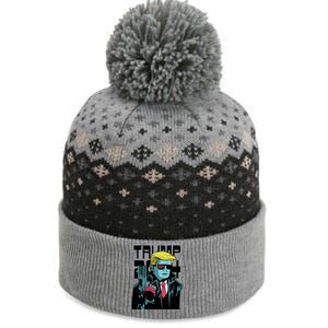 Trump 2024 Comic The Baniff Cuffed Pom Beanie