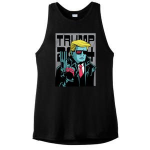 Trump 2024 Comic Ladies PosiCharge Tri-Blend Wicking Tank