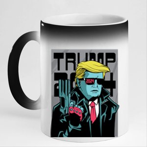 Trump 2024 Comic 11oz Black Color Changing Mug