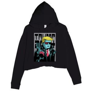 Trump 2024 Comic Crop Fleece Hoodie