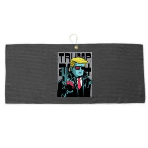 Trump 2024 Comic Large Microfiber Waffle Golf Towel