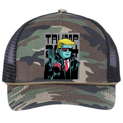 Trump 2024 Comic Retro Rope Trucker Hat Cap