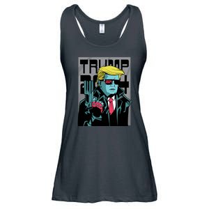 Trump 2024 Comic Ladies Essential Flowy Tank