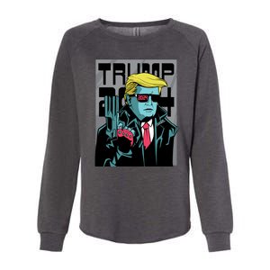 Trump 2024 Comic Womens California Wash Sweatshirt