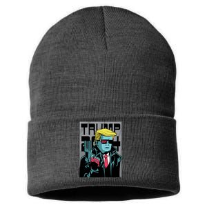 Trump 2024 Comic Sustainable Knit Beanie