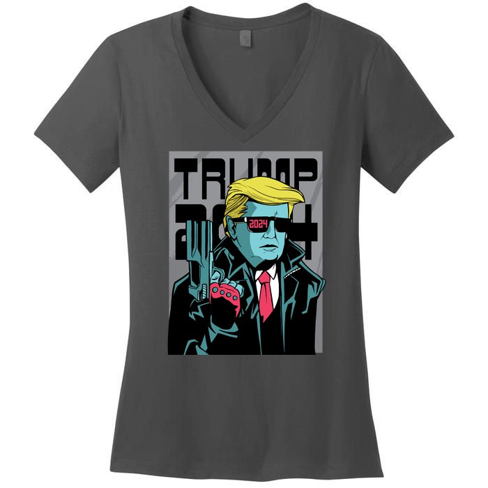 Trump 2024 Comic Women's V-Neck T-Shirt