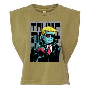 Trump 2024 Comic Garment-Dyed Women's Muscle Tee