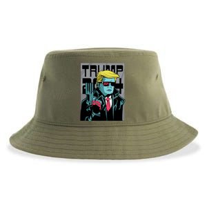 Trump 2024 Comic Sustainable Bucket Hat