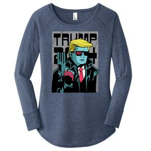 Trump 2024 Comic Women's Perfect Tri Tunic Long Sleeve Shirt