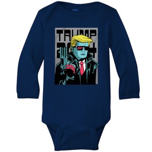 Trump 2024 Comic Baby Long Sleeve Bodysuit