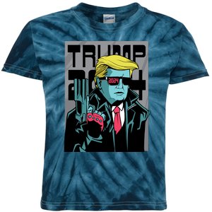 Trump 2024 Comic Kids Tie-Dye T-Shirt