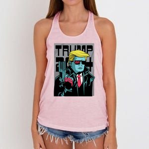 Trump 2024 Comic Women's Knotted Racerback Tank