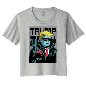 Trump 2024 Comic Women's Crop Top Tee